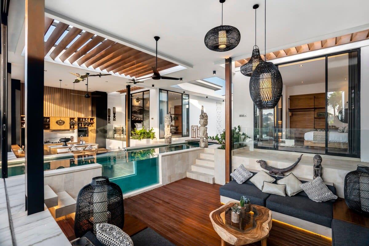 Villa Umalas, Bali - open living area view with pool