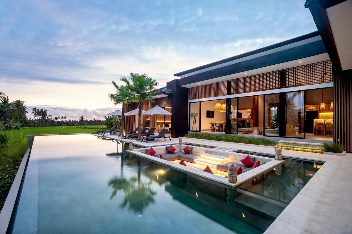 Outside view of the pool and sitting area 