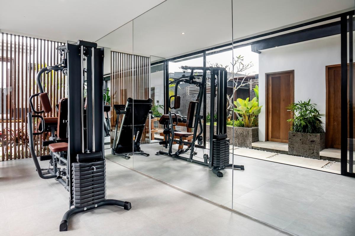Equipped gym area 